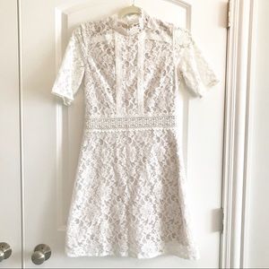 Vernacular- Classic Cream Color Lace Dress- Small